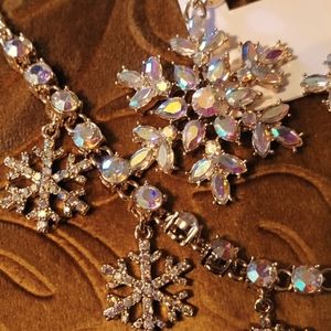 Betsey Johnson Snowflake AB  Crystal Earrings.